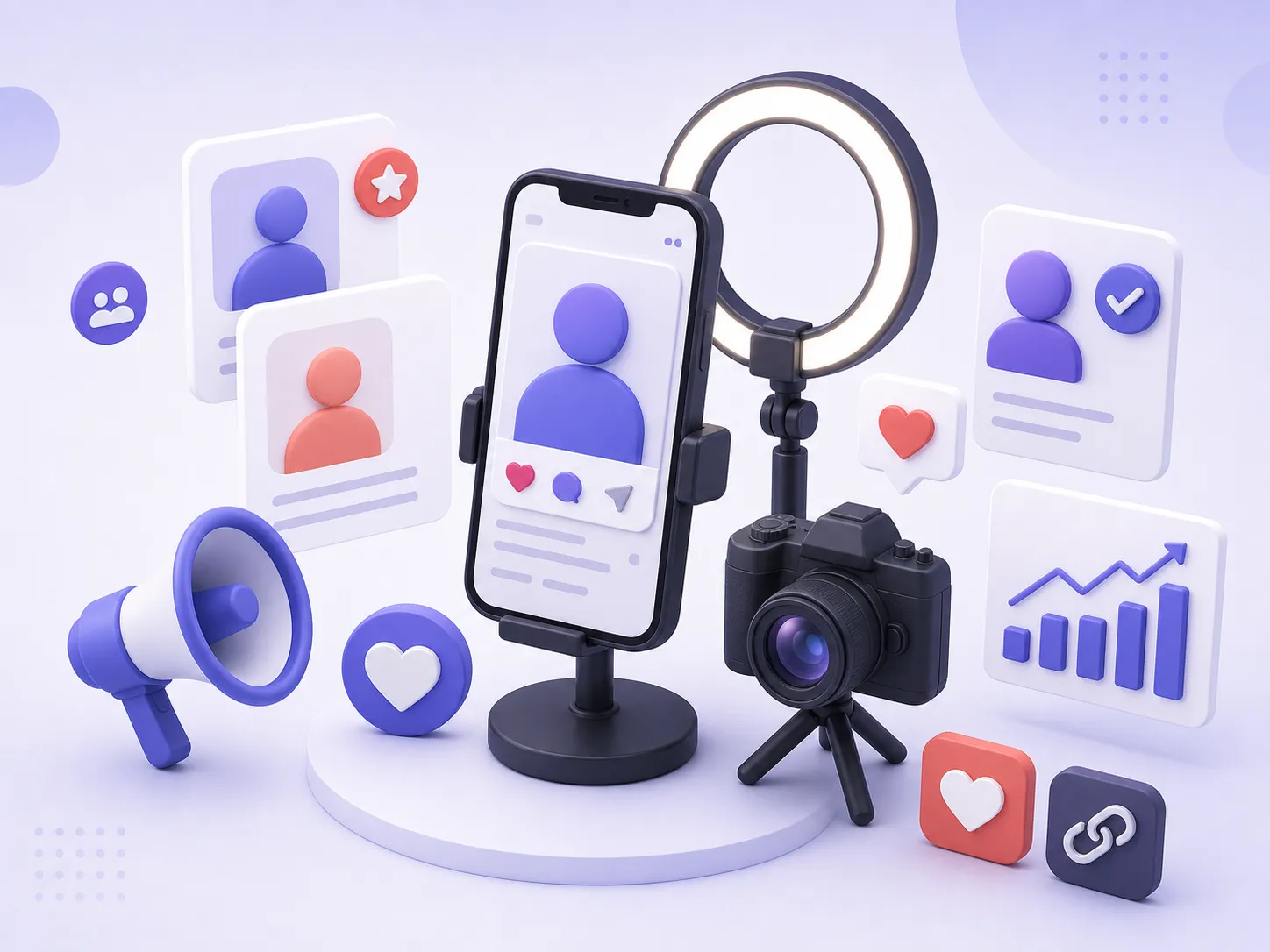 3D influencer marketing workspace